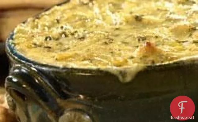 Salsa di granchio e carciofi con spinaci