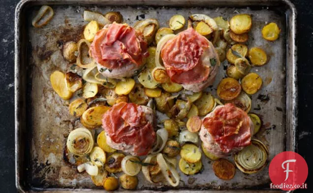Saltimbocca di Maiale con Cipolle Arrosto e Patate