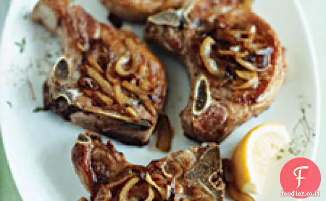 Braciole di maiale con composta di cipolla