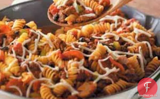 Cena con pizza e pasta