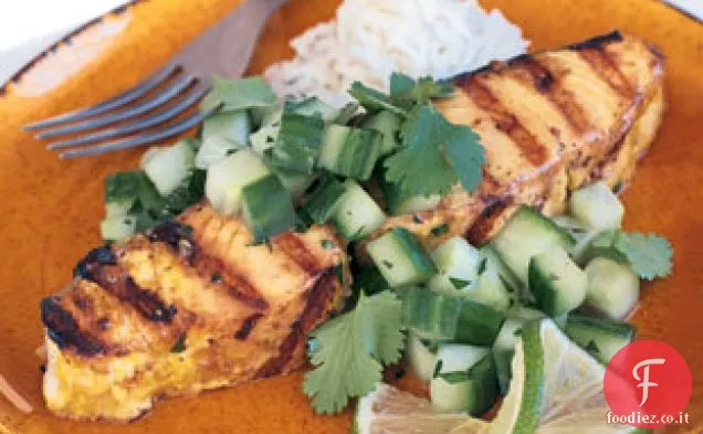 Pesce speziato indiano con gusto di cetriolo