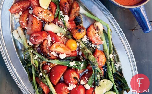 Insalata di pomodoro e scalogno alla griglia
