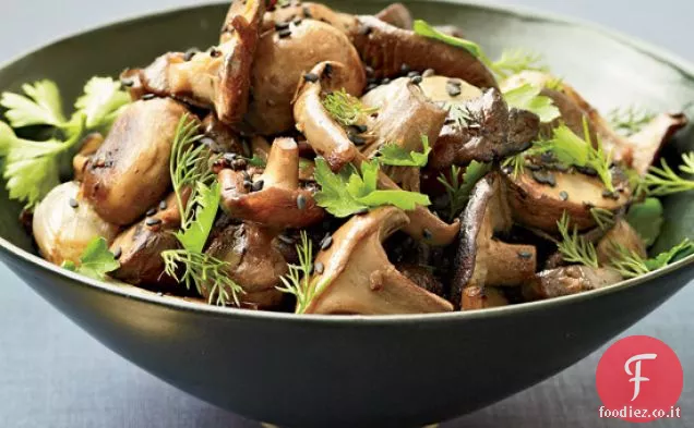 Funghi Arrosto e Scalogni con Erbe fresche
