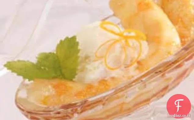 Banane al forno in salsa d'arancia