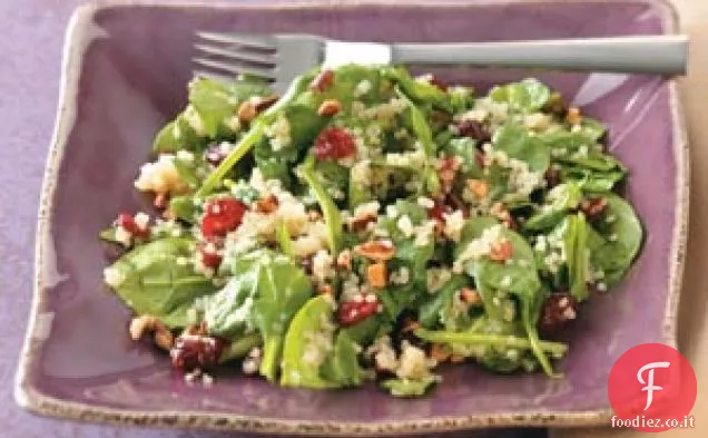 Insalata di spinaci appassiti con quinoa