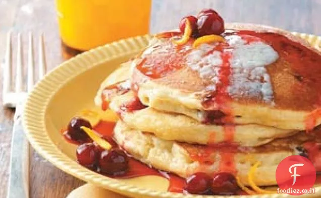 Pancake all'arancia e mirtillo rosso