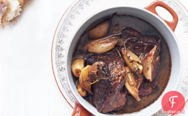 Stufato di manzo e scalogno