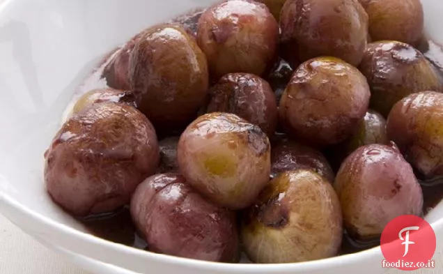 Scalogni glassati con Vino rosso
