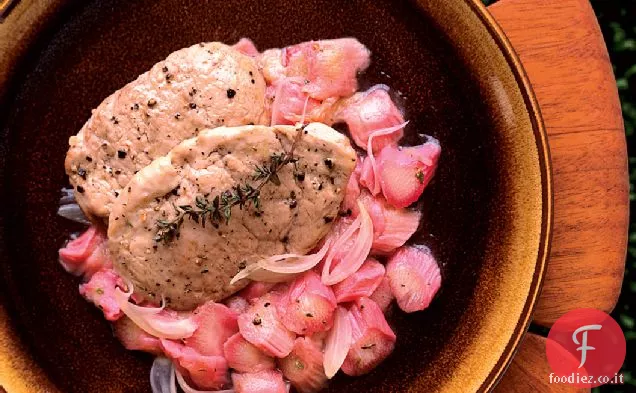 Filetto di maiale con composta di rabarbaro e scalogno