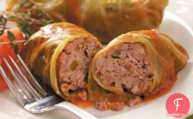 Involtini di cavolo cappuccio a cottura lenta