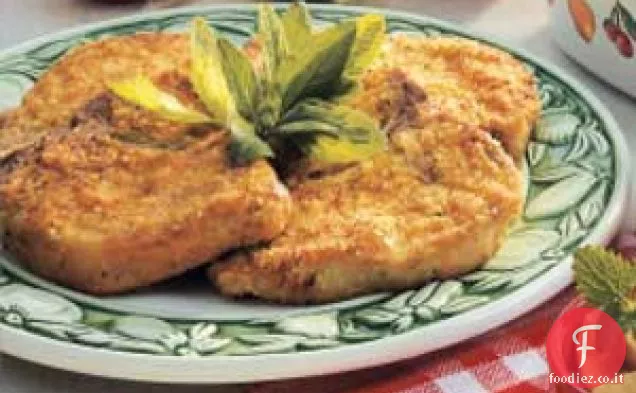 Braciole di maiale di Digione impanate