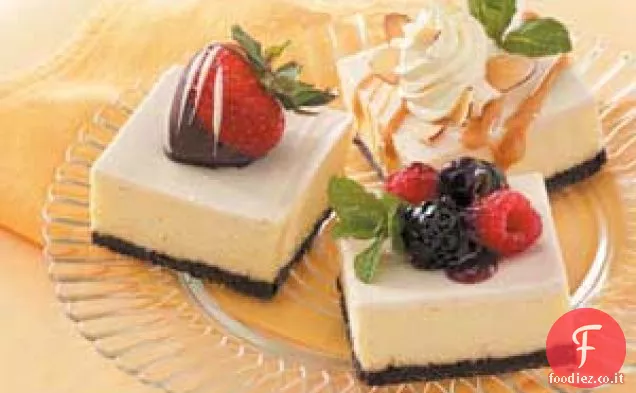 Quadrati di cheesecake ricoperti
