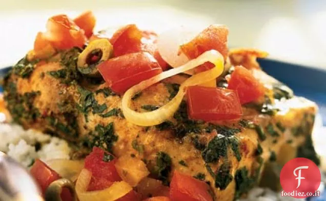 Tagine di Pesce con Limone e Pomodori conservati