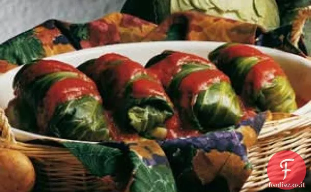 Involtini di cavolo ripieni di manzo