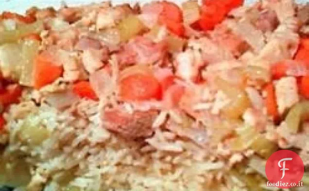 Avanzi di tacchino e riso al forno