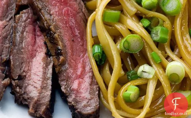 Bistecca di Teriyaki e tagliatelle al sesamo