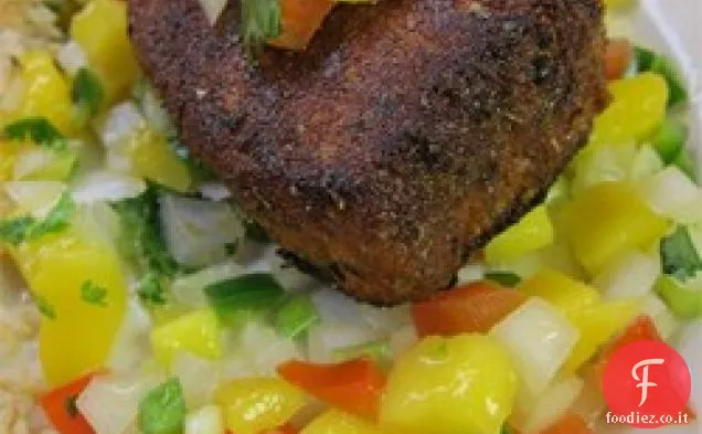 Bistecche di tonno annerite con salsa al mango