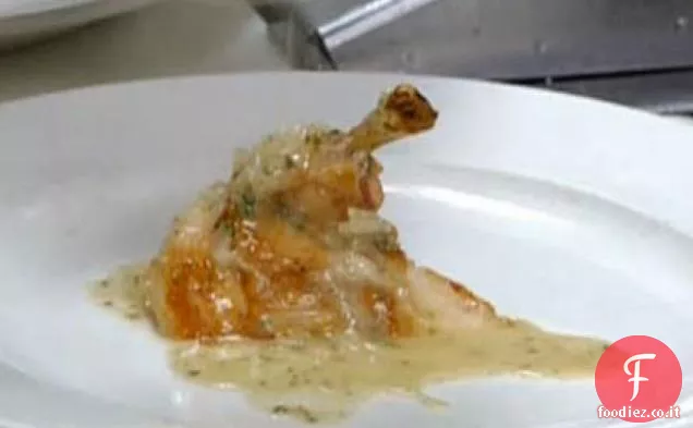 Pollo fritto in padella, sugo di prezzemolo