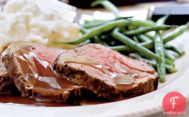 Filetto di manzo misto al pepe con riduzione dello scalogno
