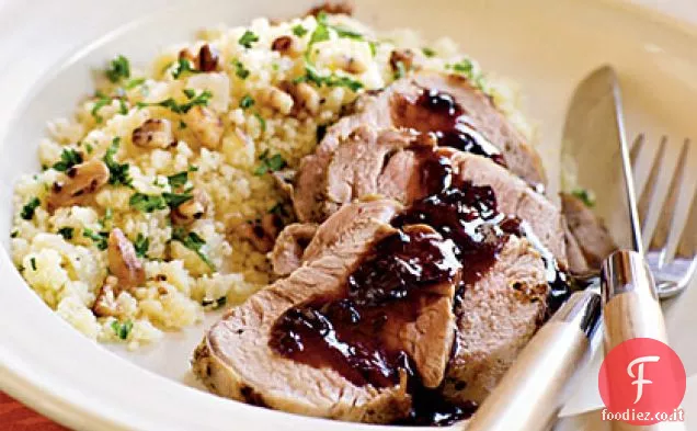 Maiale strofinato al finocchio con riduzione di scalogno e melograno
