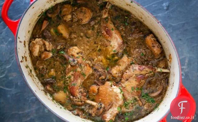 Stufato di coniglio con funghi