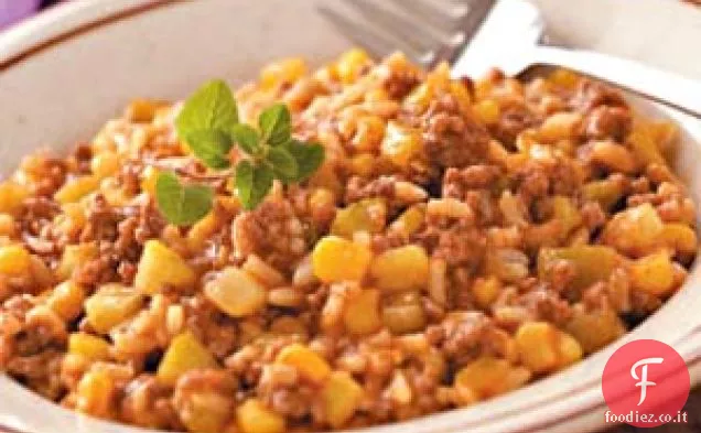 Padella di riso al pomodoro e manzo