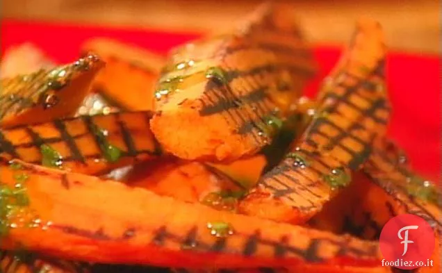 Patate dolci grigliate con vinaigrette al lime e al coriandolo