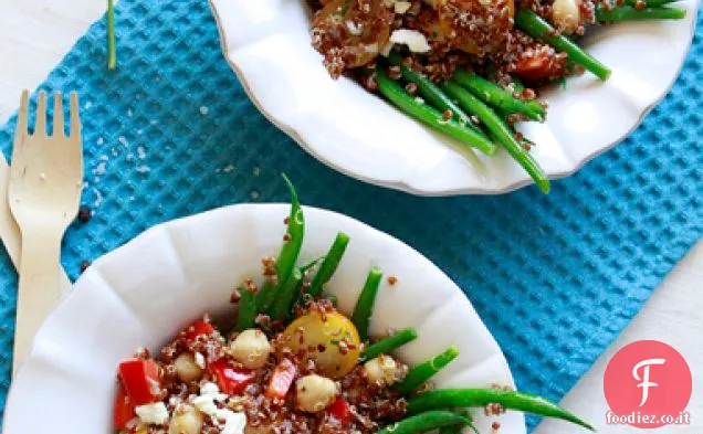 Insalata di quinoa con fagiolo bianco e scalogno Salsa di Dijion al limone