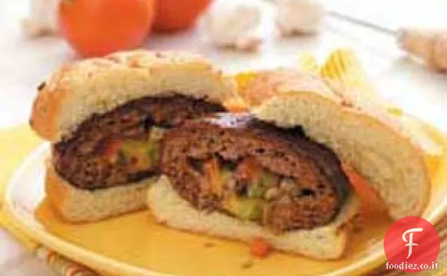 Hamburger ripieni di barbecue