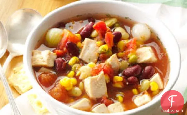 Zuppa di pollo e fagioli