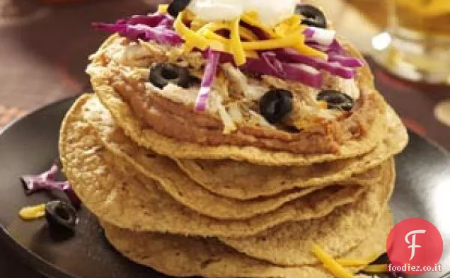 Tostadas di pollo al peperoncino e lime