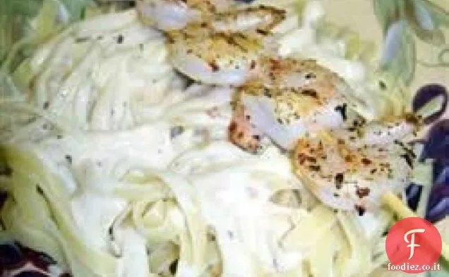 Gamberi Alfredo con pasta capelli d'angelo