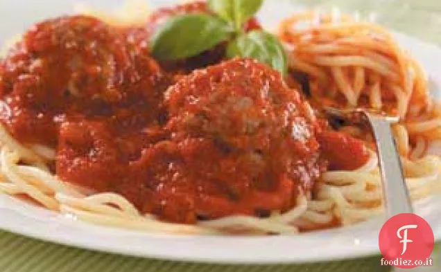 Spaghetti con polpette all'italiana