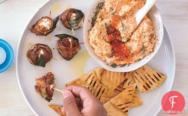 Tarama di salmone affumicato con patatine Pita