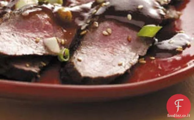 Bistecca di fianco asiatica alla griglia