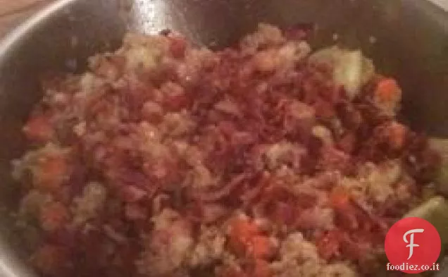 Insalata di cous cous al curry con pancetta