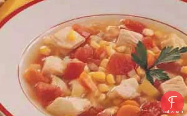 Zuppa di pollo e verdure