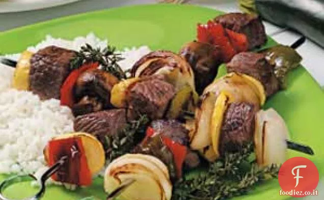 Spiedini di bistecca estivi