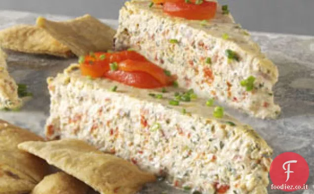 Cheesecake alle erbe e peperoni arrostiti