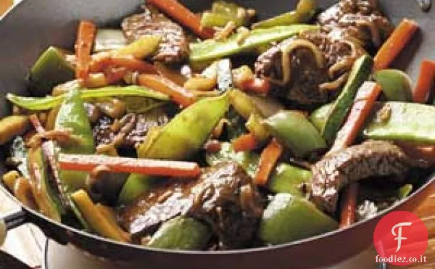 Manzo saltato in padella colorato