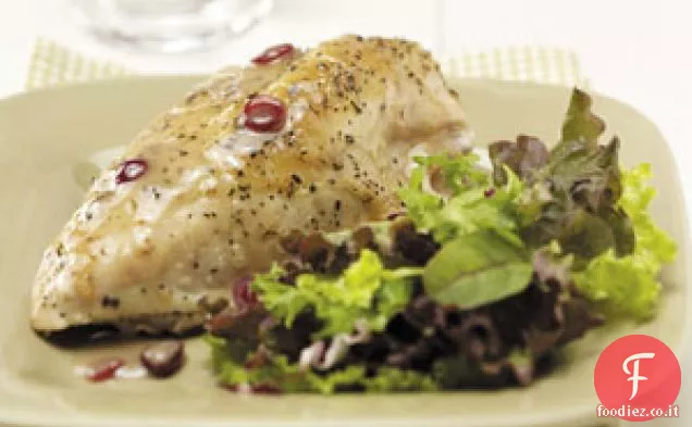 Pollo all'aglio e mirtilli rossi