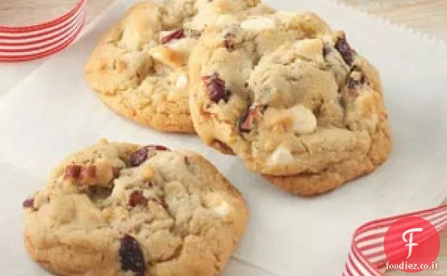 Biscotti al cioccolato bianco, cranberry e noci pecan