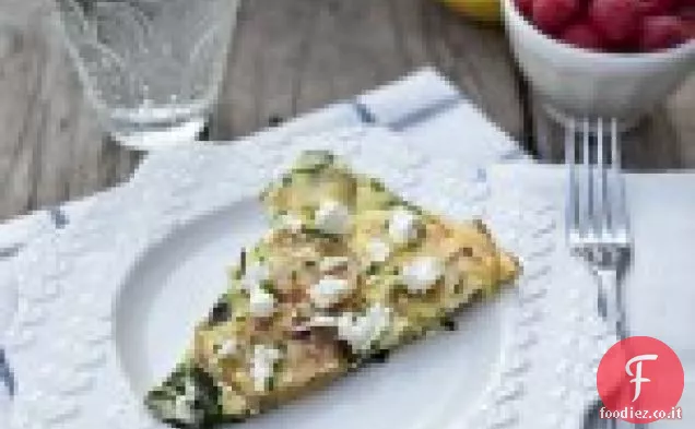 Frittata di patate arrosto e spinaci con Feta