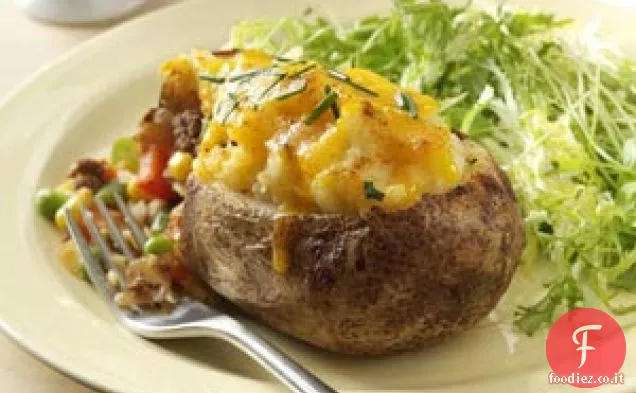 Patate al forno due volte per la torta del pastore