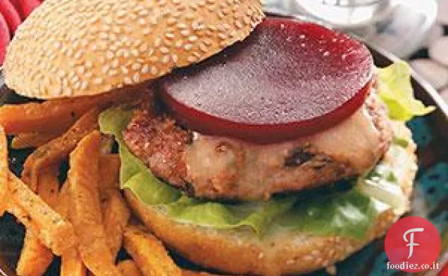 Hamburger di manzo con patatine dolci