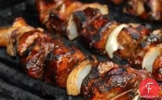 Spiedini di maiale al teriyaki al barbecue