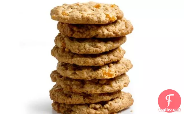 Biscotti di avena con cioccolato bianco e pesca