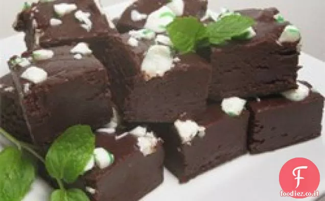 Fudge al cioccolato fondente e menta piperita