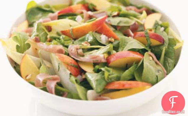 Insalata di nettarine, prosciutto e indivia