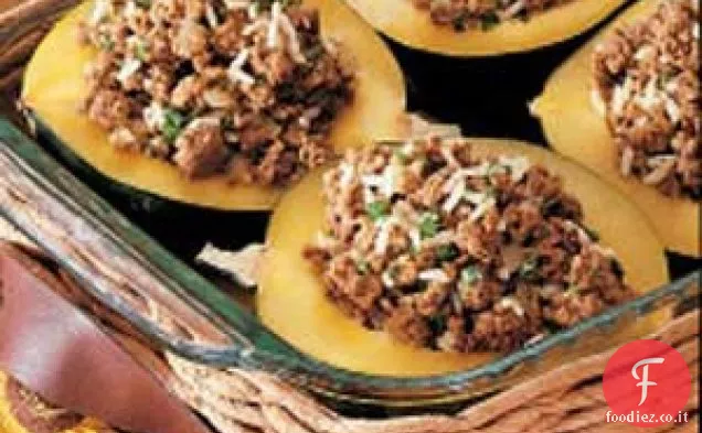 Zucca ripiena di manzo al curry